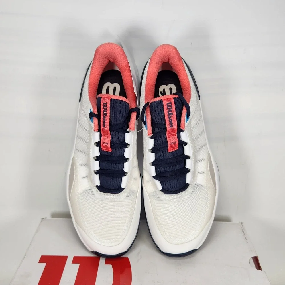 Wilson Intrigue Tour Tennis Shoes Women Size 9.5 White Navy Dubarry Athletic